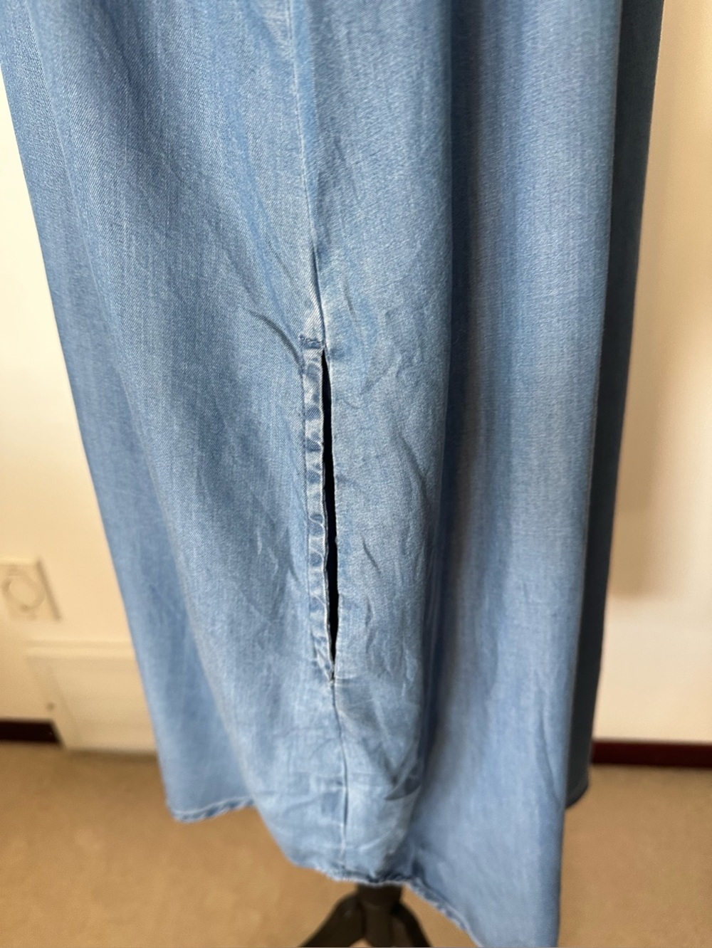 Standard Grace Chambray Denim Button Pull Over Dress Blue M Lightweight Comfort - Picture 6 of 12